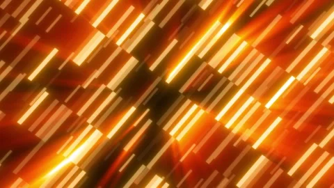 Bright orange and yellow light bars rushing diagonally across a dark backgrou Stock Footage 345511711