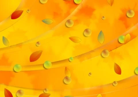 Bright orange autumn vector wavy background 스톡 일러스트