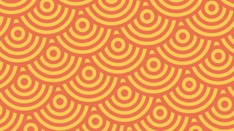 Bright orange background filled with repeating yellow semicircle arc shapes a Иллюстрация