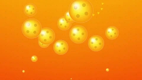 Bright orange background with floating golden stars and abstract glowing pa.. Stock Footage 344516283