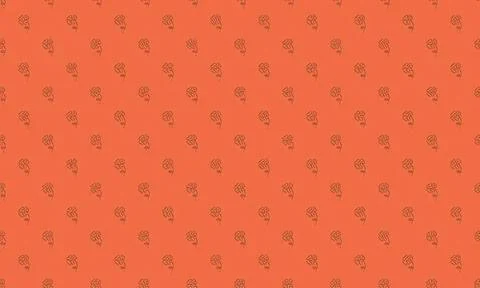 Bright orange background with small floral pattern design Stock Illustration