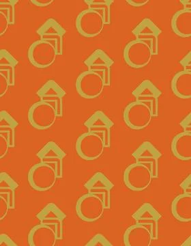 On a bright orange background, there are geometric shapes in the form of corn Stock Illustration