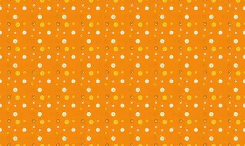 Bright orange background with white and yellow dots pattern Stock Illustration