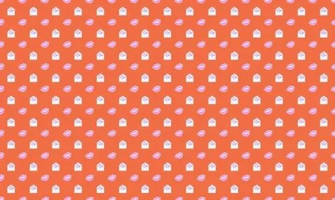 Bright orange background with white and pink polka dots pattern Stock Illustration
