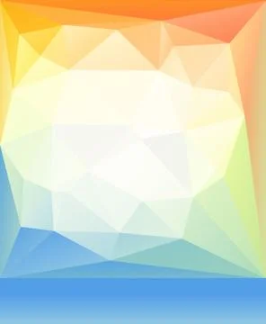 Bright orange blue green spring happy mood low poly background. Abstract ve.. Stock Illustration