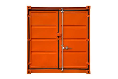 Bright orange container isolated on a white background Stock Photos