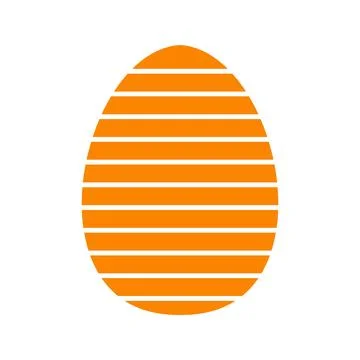 Bright orange easter egg with horizontal stripes. Vector illustration 스톡 일러스트