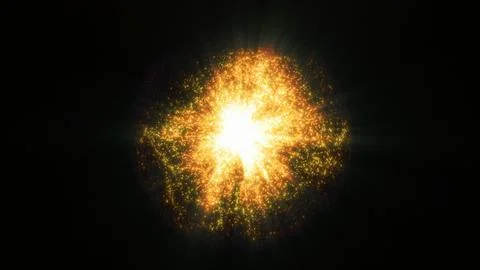 Bright orange explosion radiating intense heat and light in darkness Illustration