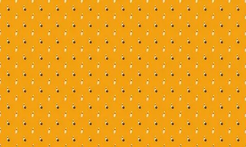 Bright orange fabric with small black and white dots pattern Stock Illustration