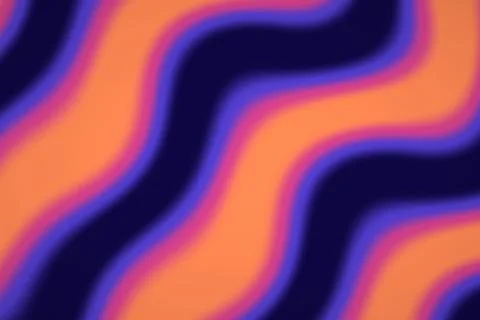 Bright orange fields intersect with indigo and violet zigzag bands in a sof.. Stock Illustration