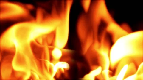 Bright orange fire in darkness Video stock 138548873