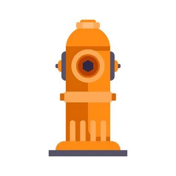 Bright orange fire hydrant flat vector illustration Stock Illustration