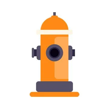 Bright orange fire hydrant flat vector illustration Stock Illustration