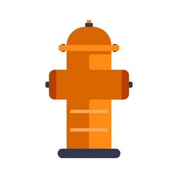 Bright orange fire hydrant icon on white background Stock Illustration