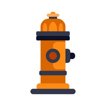 Bright orange fire hydrant icon on white background Stock Illustration