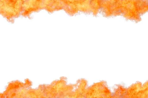 Bright orange flame border template isolated Foto stock