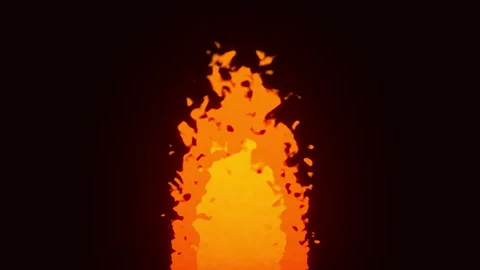 Bright orange flame burst on dark background Stock Footage 332765096