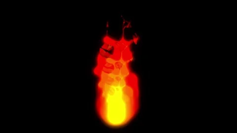 Bright orange flame dancing and flickering against black background creates.. Stock Footage 340538496