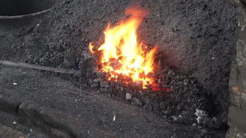 Bright Orange Flame Stock Footage 340766877