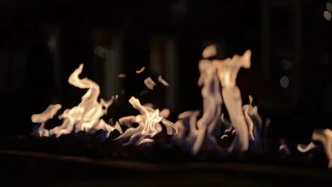 Bright orange flames flickering Stock Footage 346299059