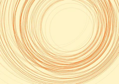 Bright orange geometric background with linear circles Stock Illustration