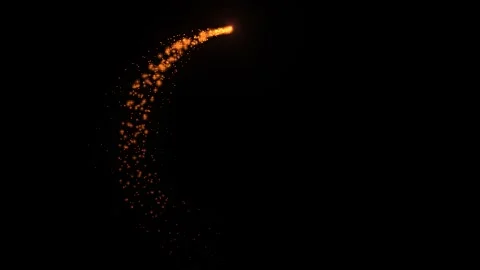 A bright orange glow forms a rapidly moving stream of light along its trajectory Stock-Footage 263188470