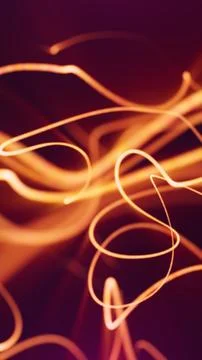 Bright orange glowing light scribbles crossing a dark red background, creat.. 库存插图