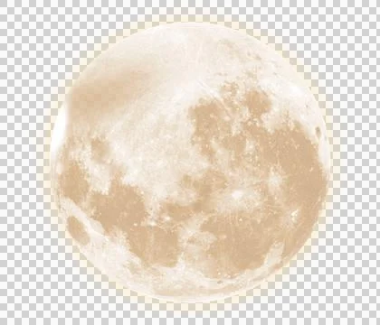 Bright orange gold full moon with visible craters and surface details Stock Illustration