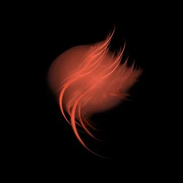 Bright orange graphic element on black background, flame, wave, design elemen Illustrazione stock