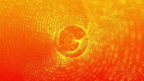 Bright orange hi-tech background with glowing spiral particles, abstract Stock Footage 263318577