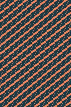 Bright orange lightning-like strokes repeat diagonally across a deep navy f.. Stock Illustration
