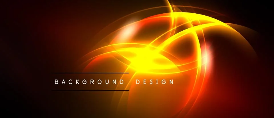 Bright orange lines create abstract energy flow. Dark background emphasizes 스톡 일러스트