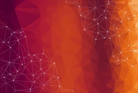 Bright orange low poly communication background. Vector tech design Stock Illustration
