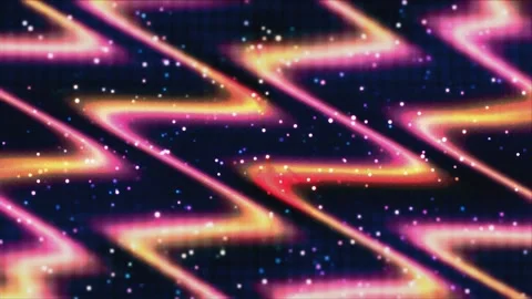 Bright orange movement of identical wavy lines and shimmering particles Stock Footage 299090597