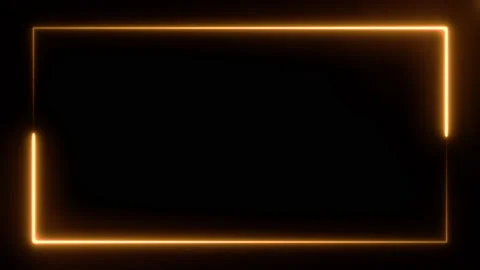 Bright orange neon rectangle frame at the screen edge formed by a couple of Video stock 170428991