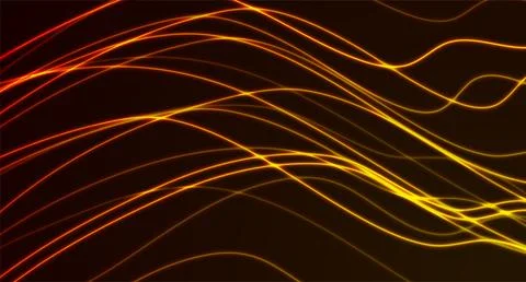 Bright orange neon waves abstract technology background イラスト素材