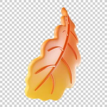 Bright orange oak leaf Stock Illustration