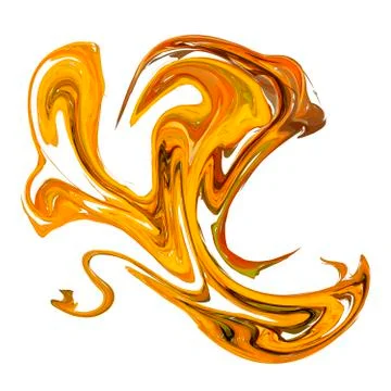 Bright orange paint splash on white Stock Illustration
