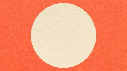 Bright orange paper texture background with light cream circle and copy spa.. Foto stock