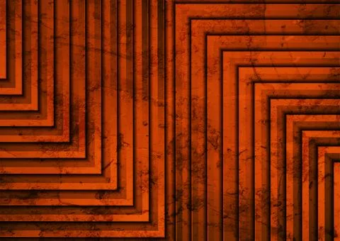 Bright orange pattern with arrows, grunge abstract tech background Illustrazione stock