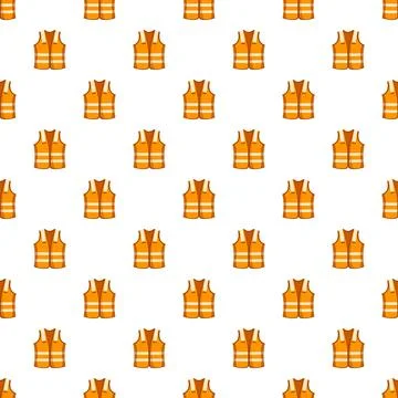 Bright orange safety vests pattern repetitive textile design Stock Illustration