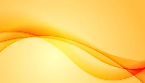 Bright orange smooth glossy waves abstract elegant background Stock Illustration