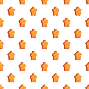 Bright orange star shapes creating seamless pattern background Stock Illustration