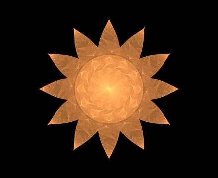 Bright orange, the sun on a black background Stock Illustration