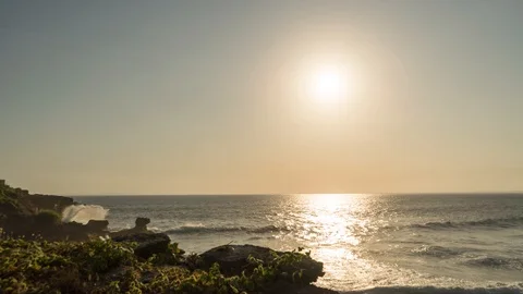 Bright orange sunset on the background of the sea 動画素材 102055580