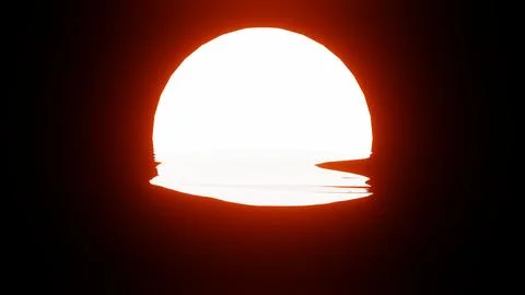 Bright Orange Sunset reflection in water or the ocean on black background. Stock Illustration