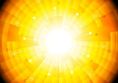 Bright orange tech vector background Stock Illustration