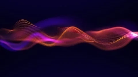 Bright orange wave on a dark blue background. Fluorescent yellow purple smo.. Video stock 280585105