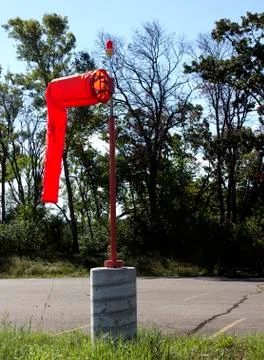 Bright orange windsock 库存照片