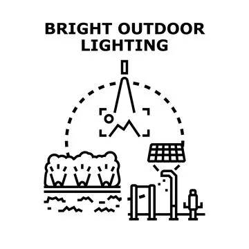 Bright outdoor lighting concept providing secure illumination Stock Illustration